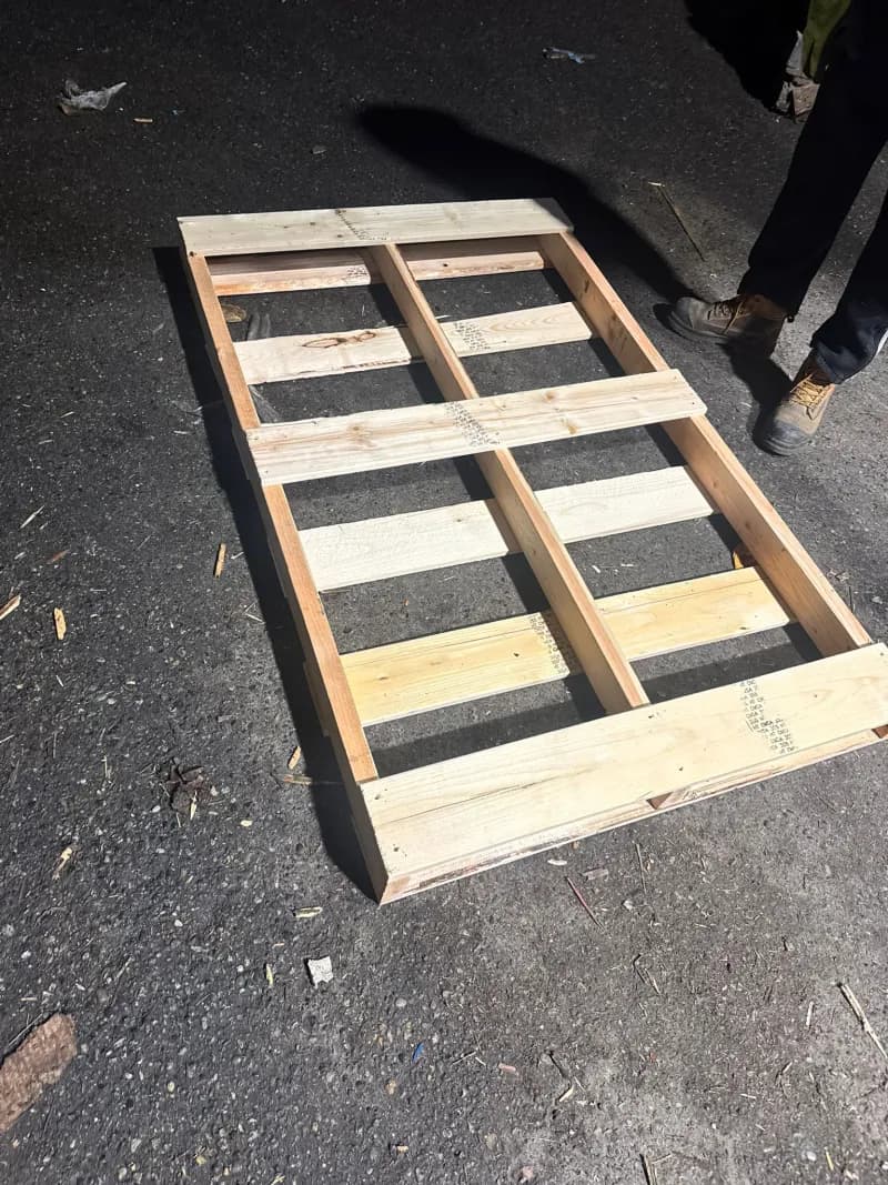 Non-standard custom wooden pallet built for specialized shipping