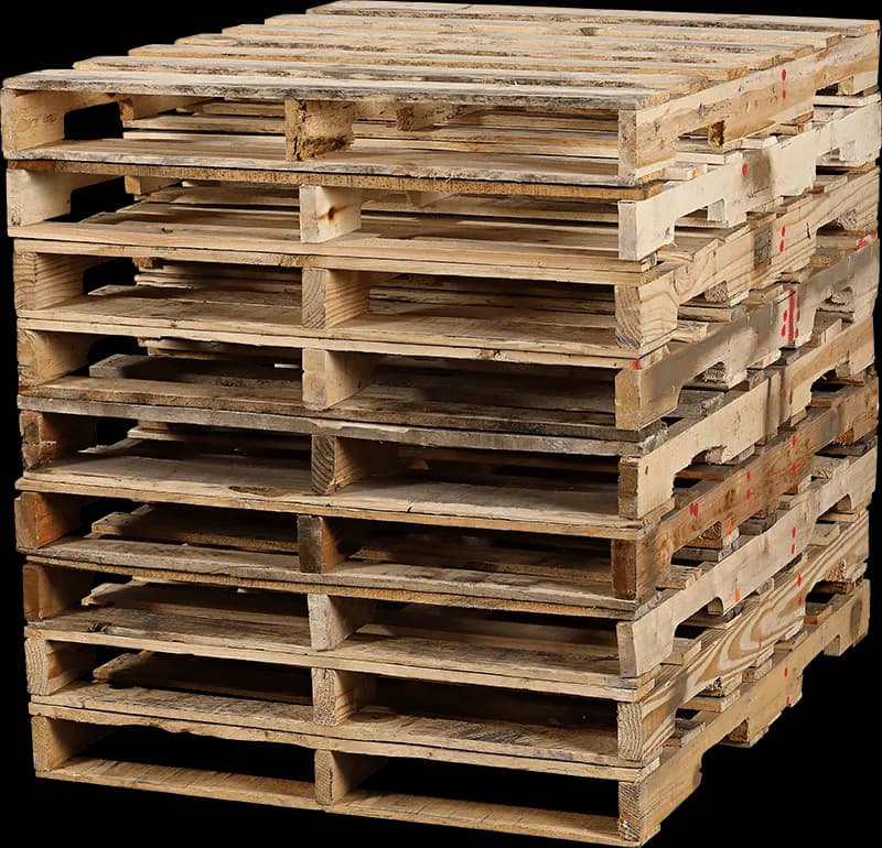 Grade A used wooden pallets inspected and repaired for reliable warehouse operations